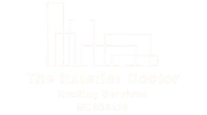 A black and white picture of the exterior door company logo.
